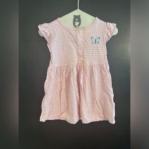18m Carter’s pink dress, ruffled sleeves, butterfly 🦋 on front. Great condition